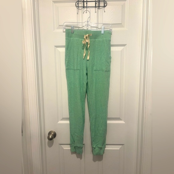 NWT Anthropologie Saturday Sunday Turquoise Ribbed Joggers Size XS. Tie Waist - Picture 1 of 8